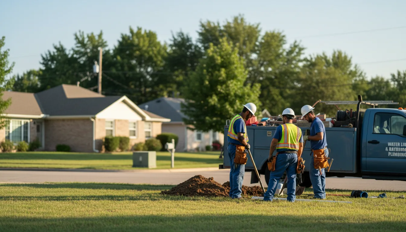 Residential water line and bathroom plumbing service in Monee, IL